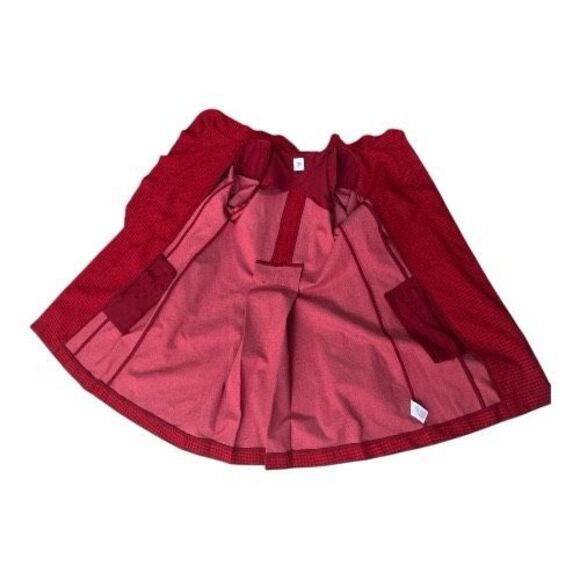 Cabi Celebration Women Jacket Coat Size S Red Houndstooth Ruffle Button Front - Picture 7 of 12